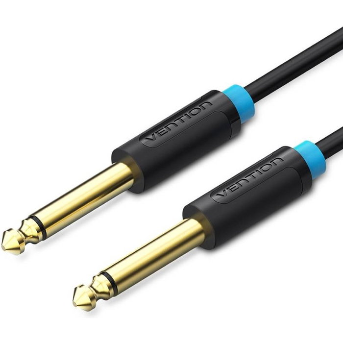 Vention Cable de Audio BAABI Jack 6,35 mm Macho a Macho, 3m, Negro